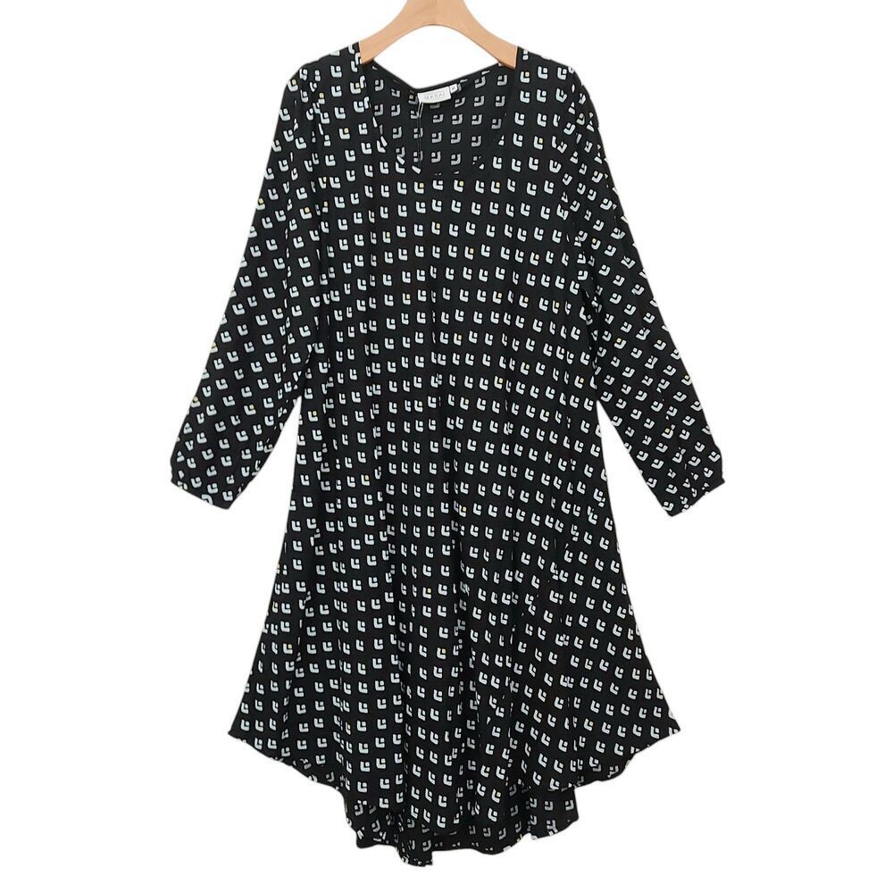 MASAI Copenhagen Noculla Midi Dress Womens Medium Black Bias Cut Layering Modern